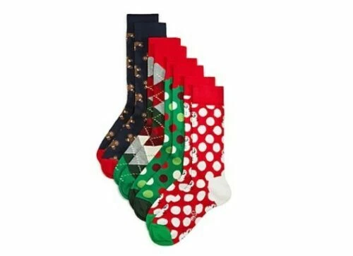 $48 Happy Socks 4 Pack Christmas Holiday Socks Gift Box (M 8-12) - Image 2 of 2