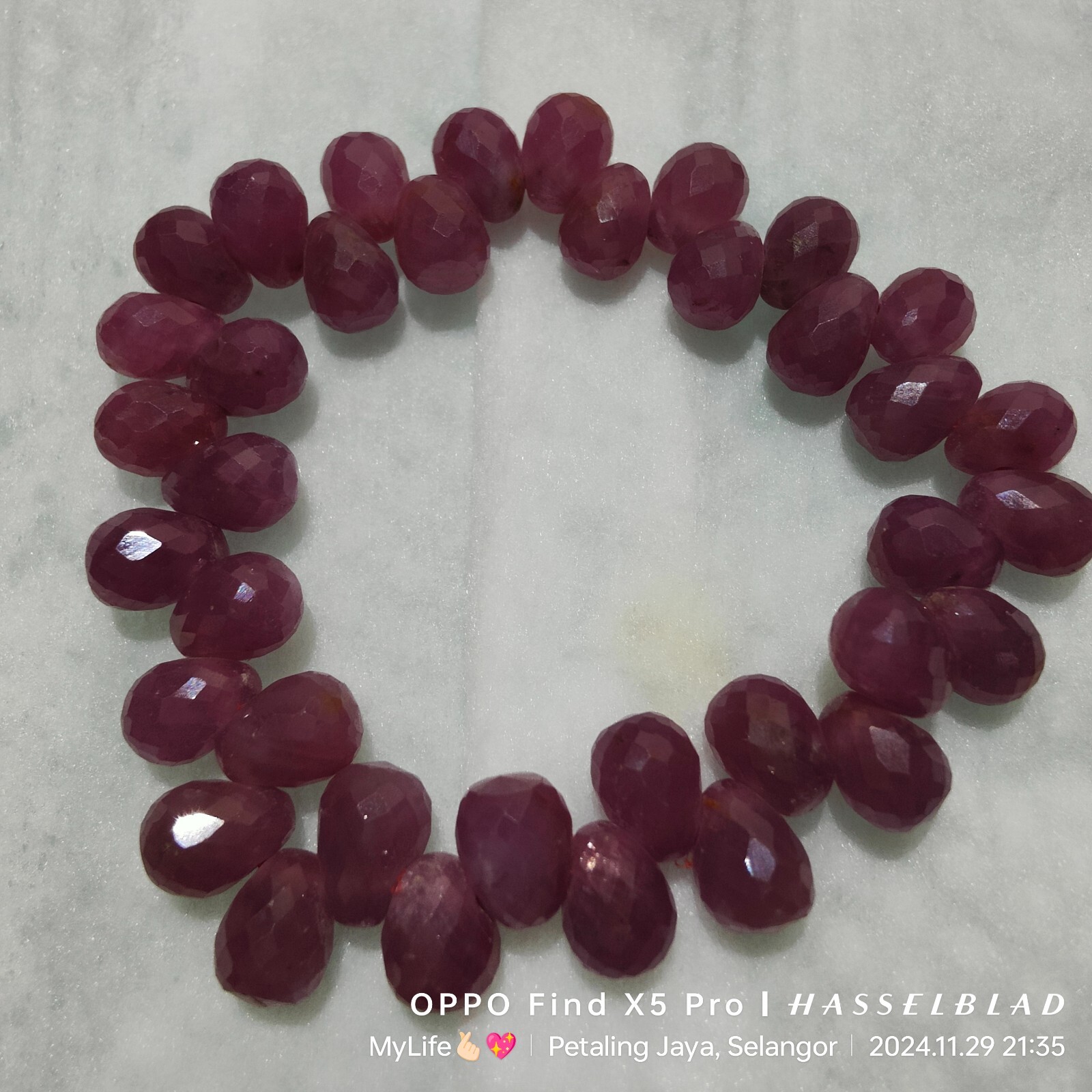 Stretchable Ruby Gemstone Bead Bracelet - image 10