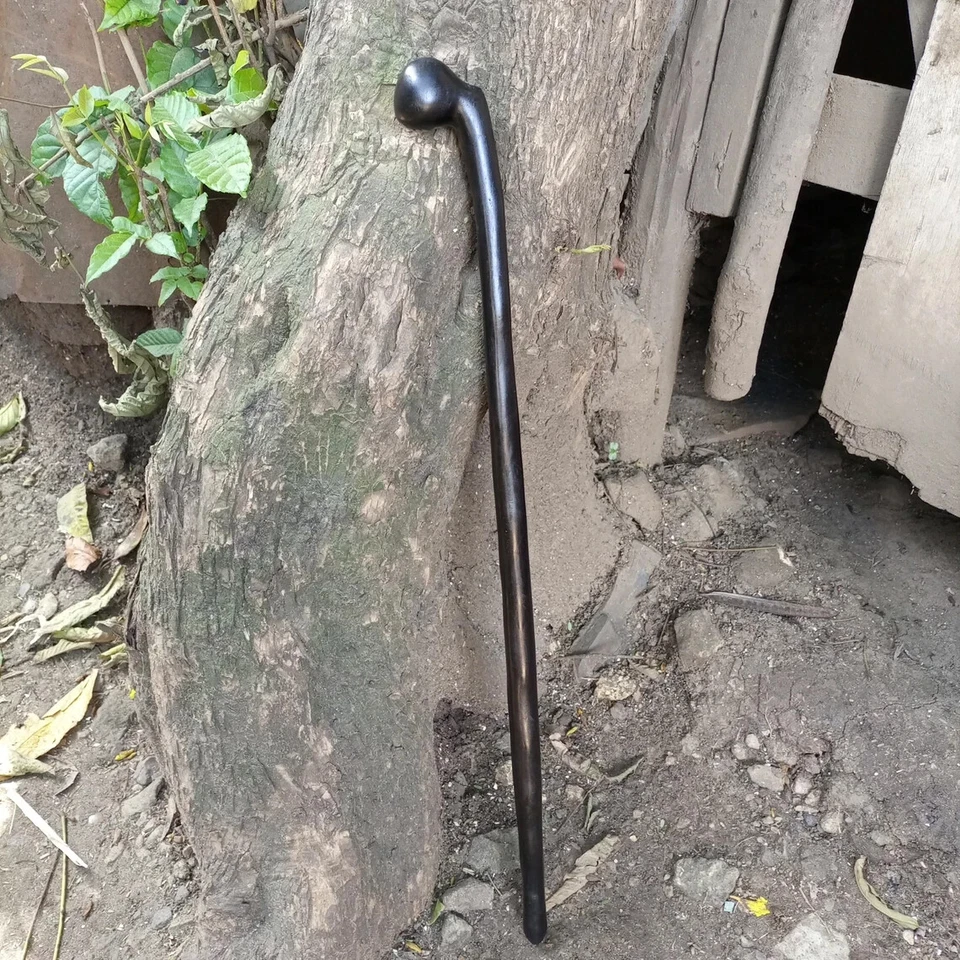 Ambidextrous Offset INCH Handle Original Ironwood African Walking Hiking Stick - Image 2 of 4