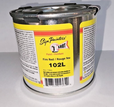 1 Shot 102L 4oz, QP. Fire Red Lettering, Pinstriping Enamel One Shot