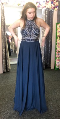 2 piece navy blue dress