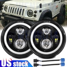 Pair 7inch Round Led Headlights Hilo Sealed Beam For Jeep Wrangler Jk Lj Tj Cj