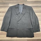Armani Collezioni Made in Italy 100% Wool Black Striped Sport Jacket Blazer 42R