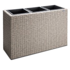 CASARIA® Large 3 Part Tall Polyrattan Flower Pot Garden Planter 83x30.5x60cm