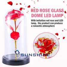 Forever Galaxy Crystal Light Up Rose Flower in Glass Dome Xmas Gifts for Women