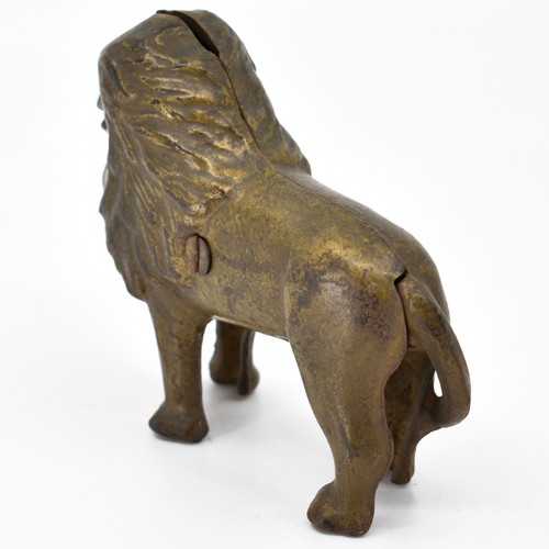 Antique AC Williams Lion Tail Right Cast Iron Still Bank Moore #755 - Imagen 3 de 7