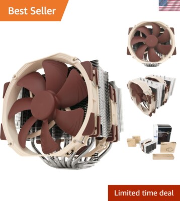 Premium Dual-Tower CPU Cooler with 2x 140mm PWM Fans - Silent & Efficient
