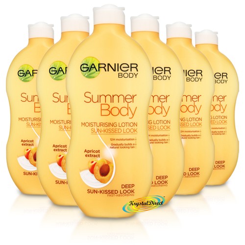 6x Garnier Summer Body Deep Even Tan Moisturiser Lotion 400ml Apricot
