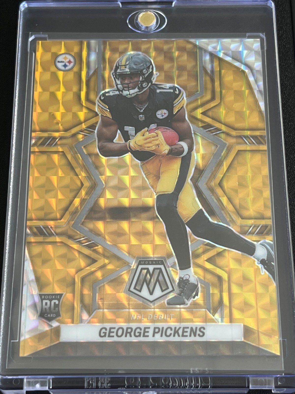 2022 Panini Mosaic NFL Debut Gold 5/10 George Pickens #282 Rookie - Steelers