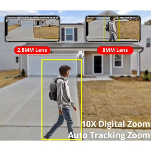 8MP 4K IP Camera Wifi PTZ Dual Lens 10x Digital Zoom 4MP Surveillance Security - Picture 3 of 29