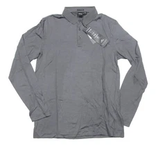 Hugo Boss Men's Dark Gray Person 07 Wool Long Sleeve Regular Fit Polo Shirt