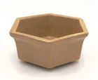 Vintage 70s Haeger 4003 USA Hexagon Planter Succulent Flower Brown Mustard Color