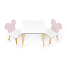 Minnie Pure Set Tavolino e 2 Sedie in Legno Disney