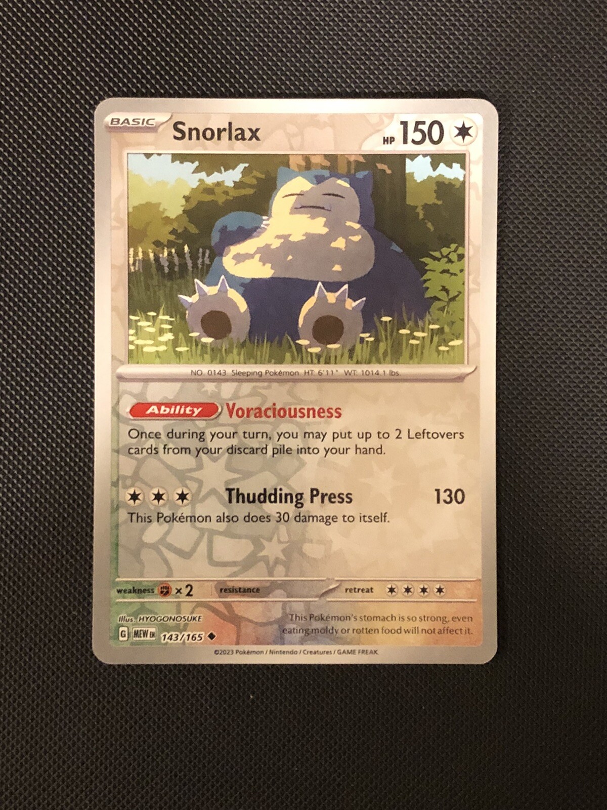 Ditto Pokemon Card Snorlax AR 181/165 SV2a Poku00e9mon Card