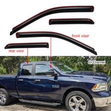For Dodge Ram 1500 Classic Quad Cab In-Channel Rain Guard Window Visor Deflector