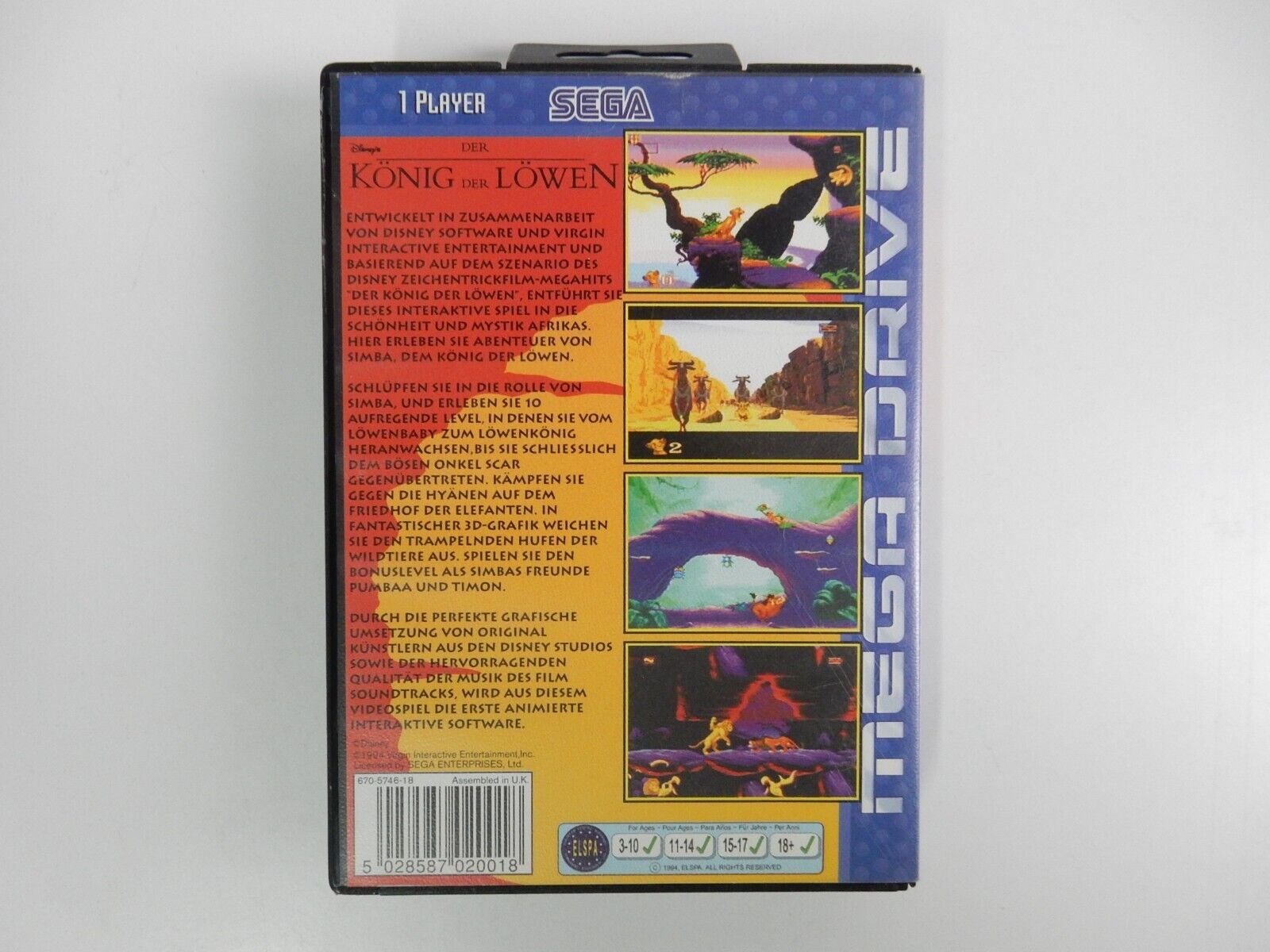 Der König der Löwen - für Sega Mega Drive - OVP !