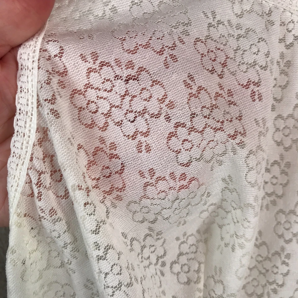 Top sin cordones vintage para mujer 14 medidas (sin etiqueta de talla) marfil encaje clásico abuela Foto 3 de 4