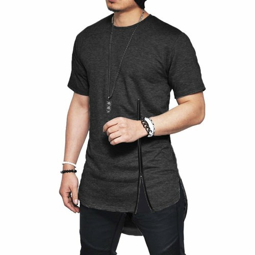 Solid Streetwear Tee Shirt Side Slit 