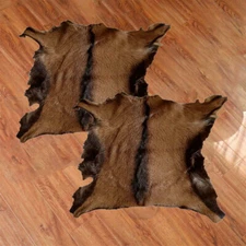 2PCS Real Goat Skin Rug Pelt Hide Sheepskin Leather Clothing Accessorie