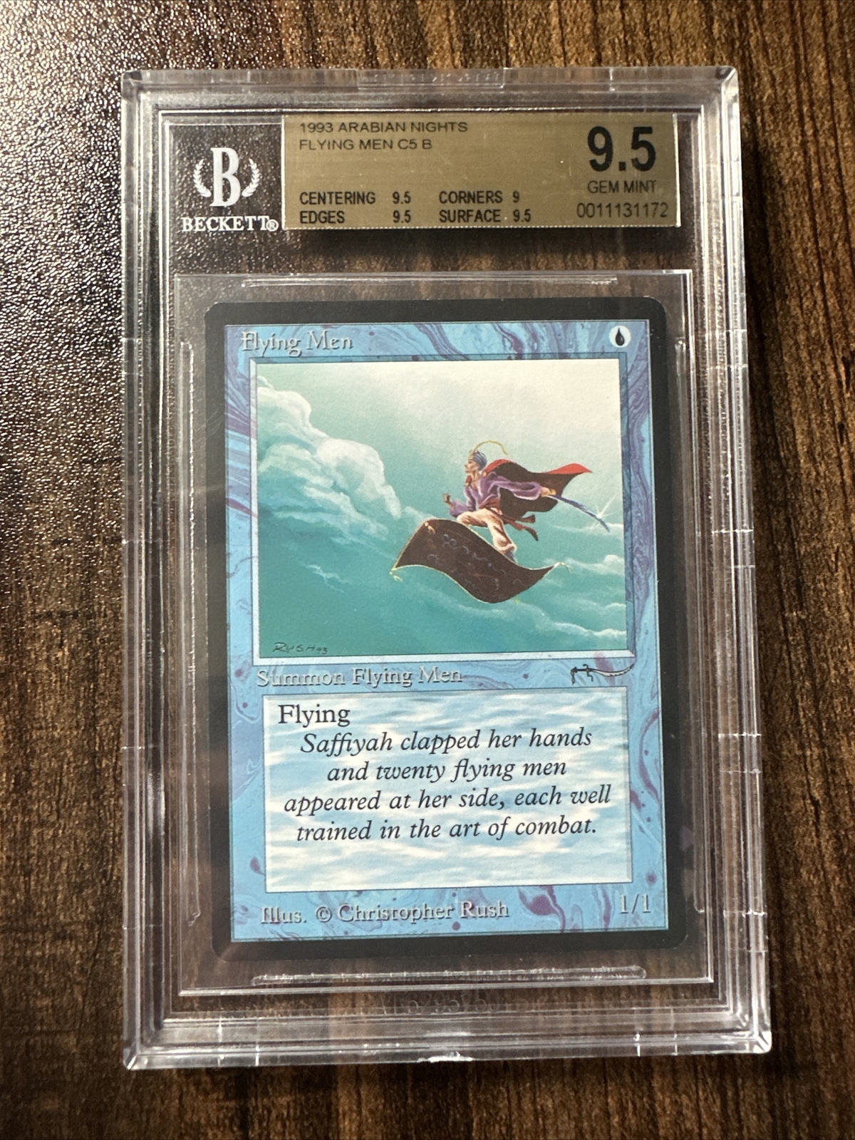 1993 Arabian nights Flying Men Beckett 9.5 Magic The Gathering