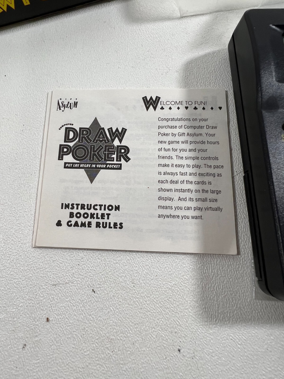 VINTAGE 1996 Deluxe Draw Poker Game Computer Asylum WACO Products 06920 ...