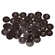 50pcs Resin Sewing Buttons 1" Round Flat 4-Hole Craft Buttons, Dark Brown