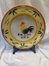 Philippe Richard Hand Painted Rooster Farmhouse Dinner Plate 10.5”