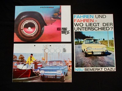 3X NSU PRINZ 1000 PROSPEKTE DEUTSCH 60er  brochures 1070