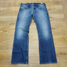 Diesel Zatiny Jeans Mens W36 L32 Blue Regular Fit Bootcut Flare Leg 008J4
