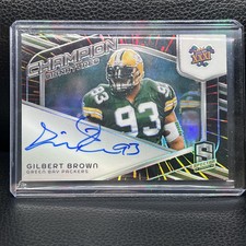 2024 Panini Spectra - Champion Signatures Gilbert Brown #CS-GBN Hyper Prizm /75