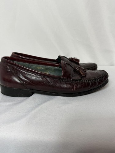 Towncraft Shoes Mens 8.5 M Tassel Loafers Burgundy Leather Casual Slip On - Picture 6 of 12