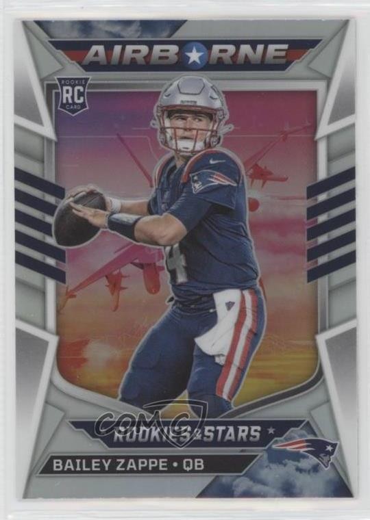 2022 Panini Rookies & Stars Airborne Silver Prizm Bailey Zappe #AI-22 RC 3p2