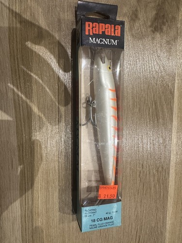 Rapala Magnum 18 Perla / Naranja Fluo Finlandia FMAG 18 CG muy raro - Imagen 1 de 1
