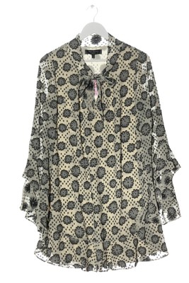 MAX STUDIO Tunikakleid Damen Kleid Gr. DE 36 wollweiß-hellgrau-schwarz