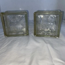 Vintage 2 Standard Oil Glass Blocks Advertising Chevron Quality Service Standard