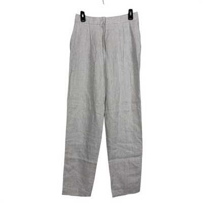 Iris & Ink Oat Linen Trousers Pants Size 8 Beige Tan Lightweight Preppy Beachy