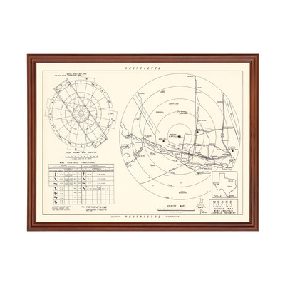 Old Map of Moore Air Field Vicinity, TX 1952 - Vintage Moore