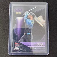 ⚙️BN 2026 TOPPS CHROME BLACK BASEBALL PURPLE MINI DIAMOND /75 BRYCE HARPER