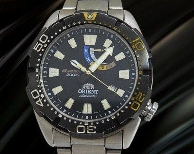 Orient M-Force Bravo Ref.SEL0A001B0 SS schwarzes Zifferblatt Gangreserve...
