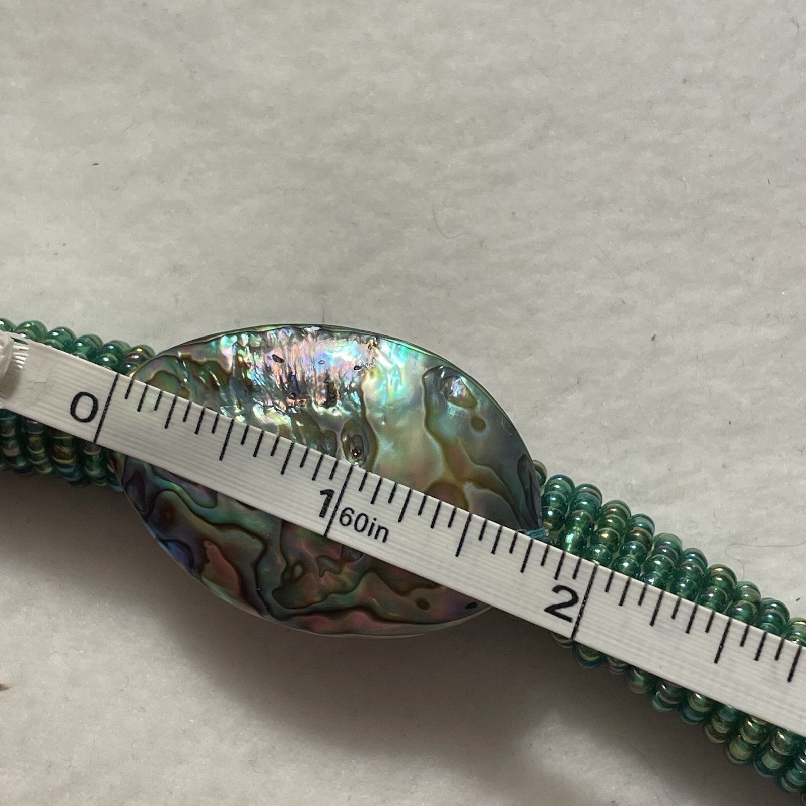 Abalone shell statement large necklace, beaded ab… - image 18