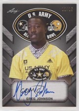2017 Leaf Metal US Army All-American Bowl Tour Black 11/15 Greg Johnson Auto 2u6