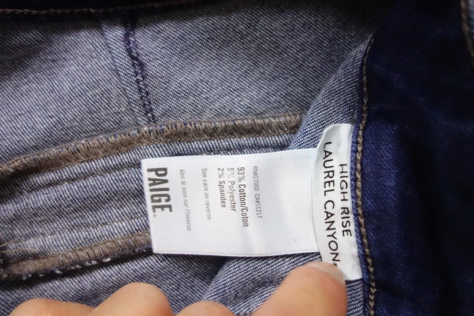 Paige Jeans Womens 28 Blue High Rise Laurel Canyon Bootcut Rylen Flap Pockets - Image 4 of 4