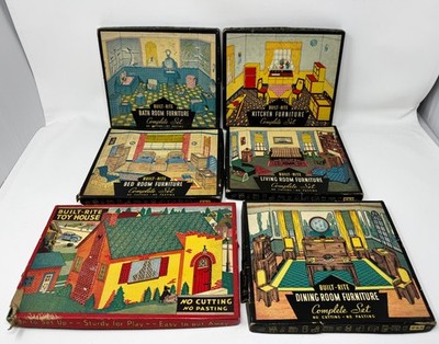 Stock Warren Paper Built Rite Furniture Kits Lot Box New Complete All Rooms!