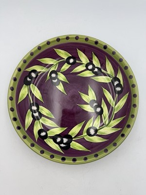 Gates Ware Olive Branch Serving Plate Purple Green Laurie Gates