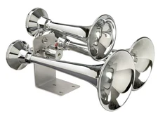 Wolo 837 Cannon Ball Express Chrome Train (3)Horn 12V 152 Decibels 307/347/440Hz