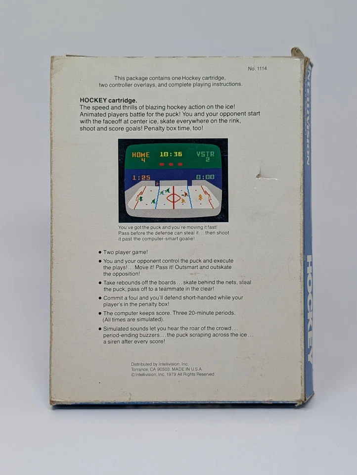 NHL Hockey (Mattel Intellivision, 1980) - CIB Complete - Image 2 of 4