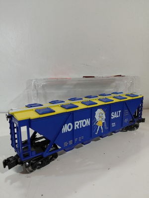 #ad Menards 279 3871 Train O Gauge Model Railroad Morton Salt Cover Hopper Car w Box $40.00