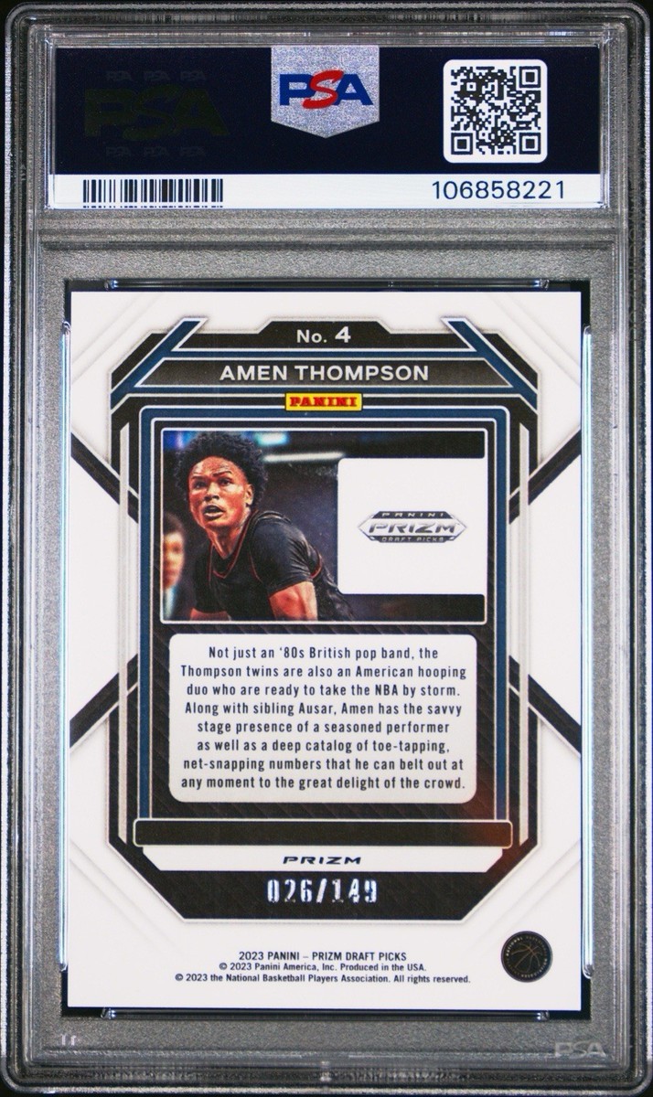 PSA 10 23-24 Panini Draft Purple Ice Prizm #4 Amen Thompson RC