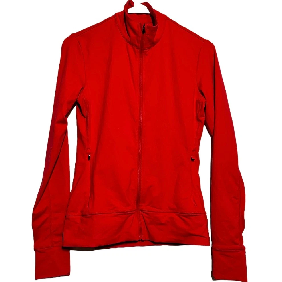 lole essential up full zip long sleeve mock neck zipper pocket jacket