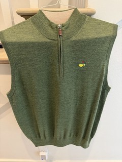 Peter Millar Masters Quarter Zip Vest. Size M. Green. Excellent Condition